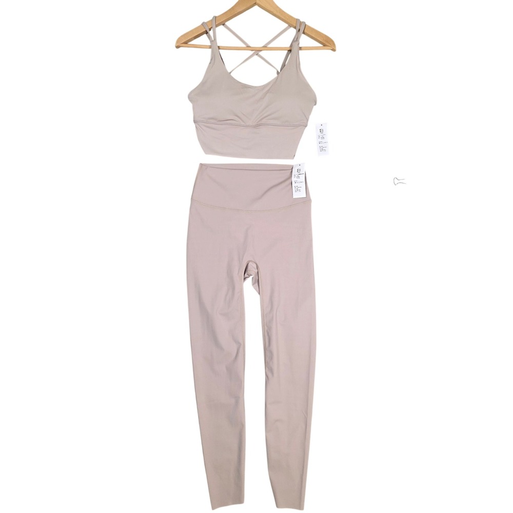 Seamless Taupe Yoga Set - Crop Tank & High-Waist Leggings